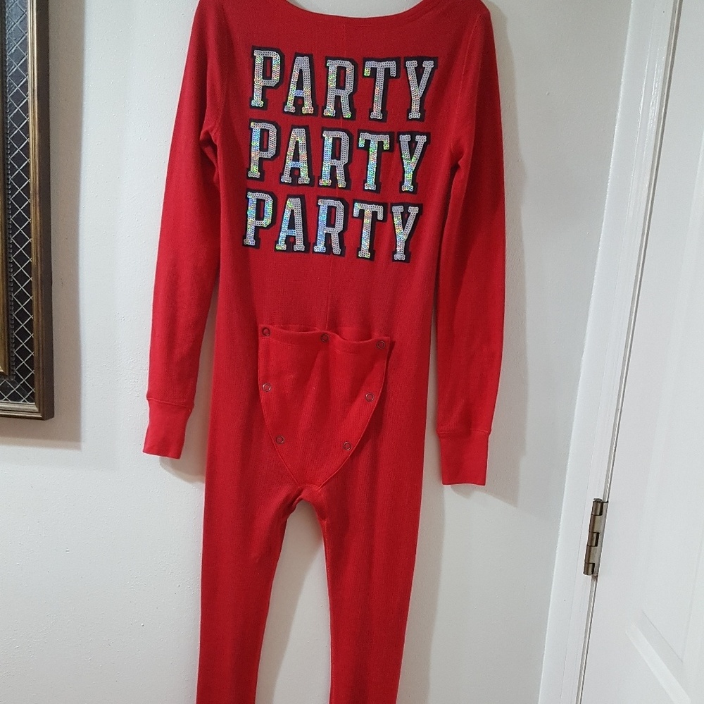 SOLD ON MERCARi -PiNK Victoria's Secret Red Onesie